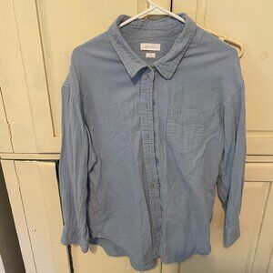 Aritzia Little Moon Blue Linen Button Up Size XS
